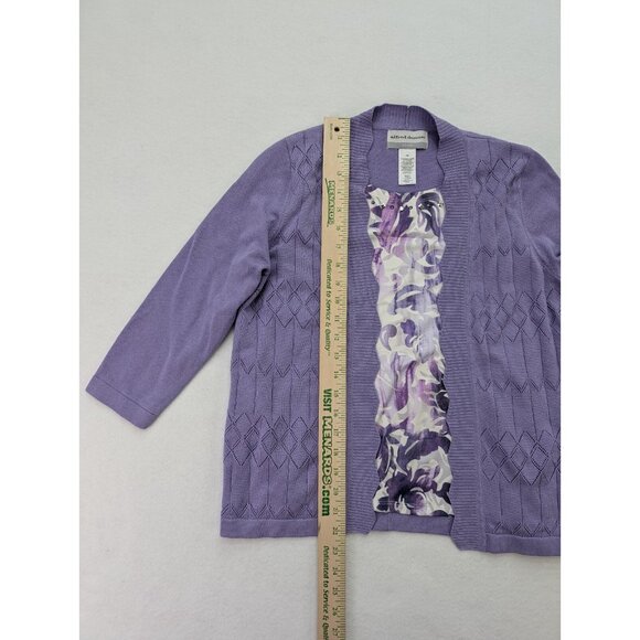 Alfred Dunner Women's Sweater Size PS Purple 2-For Cardigan Twinset NEW - Picture 7 of 11